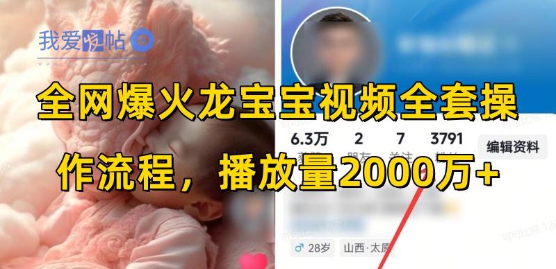 全网爆火龙宝宝视频全套操作流程，播放量2000万+-我爱发帖