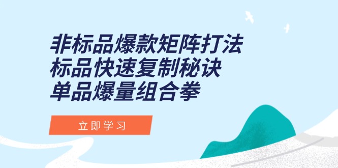 非标品爆款矩阵打法，标品快速复制秘诀，单品爆量组合拳-我爱发帖