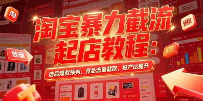 淘宝暴力截流起店教程：选品爆款预判，竞品流量截取，投产比提升-我爱发帖