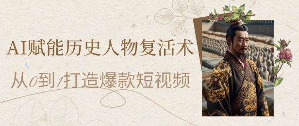 AI赋能历史人物复活术：从0到1打造爆款短视频，7天涨粉10W，小白也能月入过1W-我爱发帖
