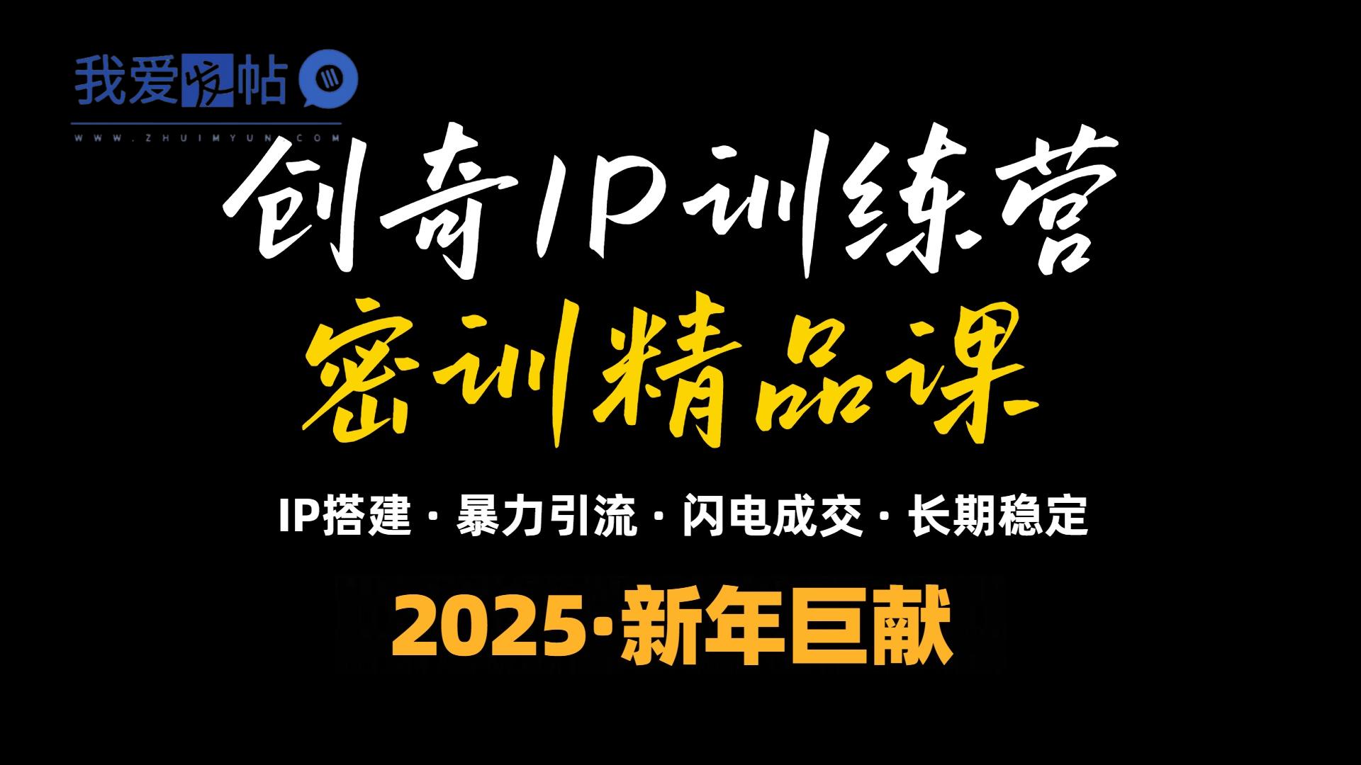 2025年“知识付费IP训练营”小白避坑年赚百万，暴力引流，闪电成交-我爱发帖