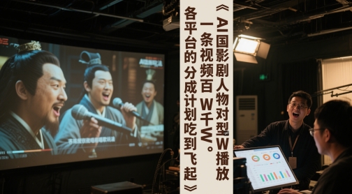 AI三国影视剧人物对口型唱歌玩法，一条视频百W千W播放，各平台的分成计划吃到飞起-我爱发帖