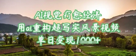 AI视觉疗愈经济：用ai重构超写实风景视频，单日变现多张-我爱发帖