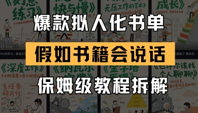 最新爆款拟人化书单玩法，假如书籍会说话，保姆级教程-我爱发帖