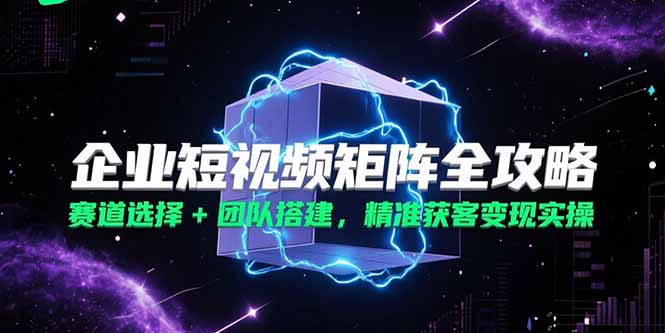 企业短视频矩阵全攻略，赛道选择+团队搭建，精准获客变现实操-我爱发帖