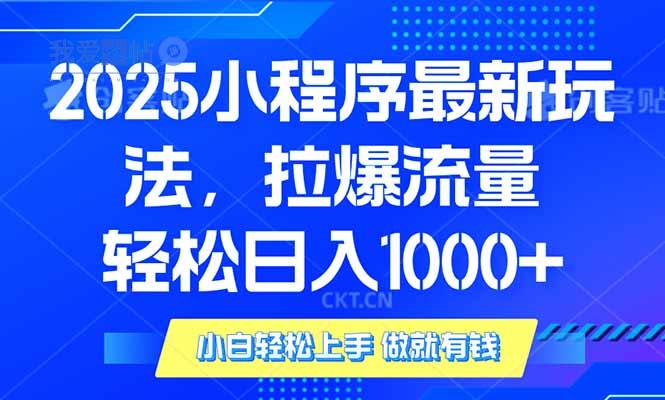 2025年小程序最新玩法，流量直接拉爆，单日稳定变现1000+-我爱发帖