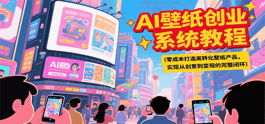 AI壁纸创业系统教程，零成本打造高转化壁纸产品，实现从创意到变现的完整闭环-我爱发帖