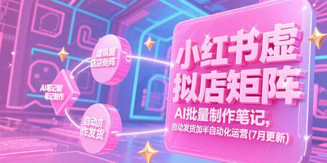小红书虚拟店矩阵，AI批量制作笔记，自动发货加半自动化运营(7月更新-我爱发帖