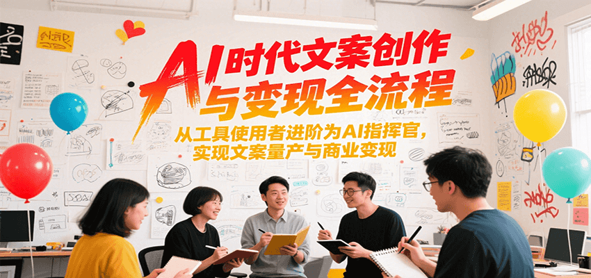 AI时代文案创作与变现全流程，从工具使用者进阶为AI指挥官，实现文案量产与商业变现-我爱发帖