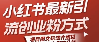 小红书最新引流创业粉方式，项目图文玩法介绍以及如何安全倒流私域-我爱发帖