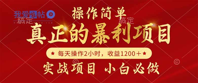 真正的暴利项目，操作简单，每天收益1200＋，自己做老板-我爱发帖