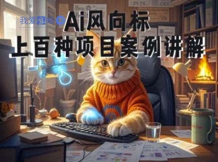 Ai风向标-附100种项目案例玩法-0基础小白到大神ai视频商业应用教学-我爱发帖