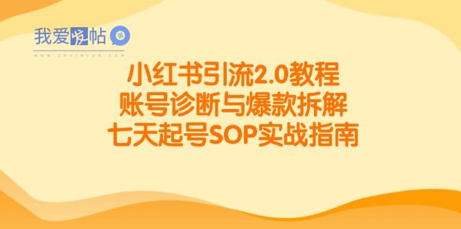 小红书引流2.0教程，账号诊断与爆款拆解，七天起号SOP实战指南-我爱发帖