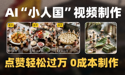 爆款1000W+播放微缩景观迷你小人国AI视频0成本制作全流程教学-我爱发帖