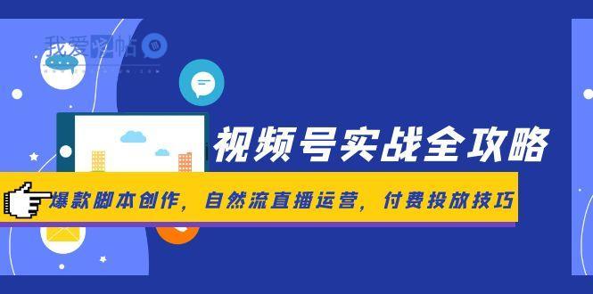 视频号实战全攻略，爆款脚本创作，自然流直播运营，付费投放技巧-我爱发帖