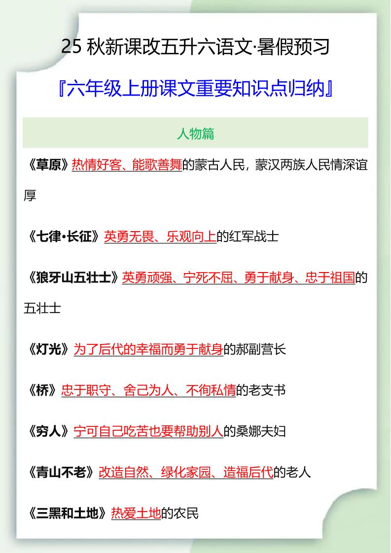 【2025秋新版】六年级语文上册课文重要知识点归纳-我爱发帖