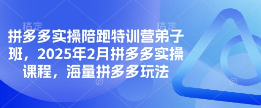 拼多多实操陪跑特训营弟子班，2025年2月拼多多实操课程，海量拼多多玩法-我爱发帖
