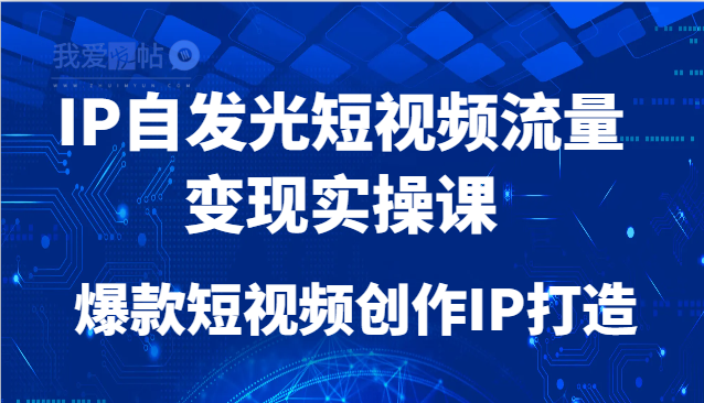 IP自发光短视频流量变现实操课，爆款短视频创作IP打造-我爱发帖
