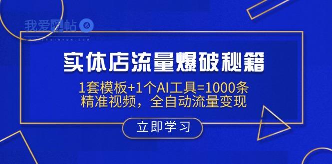 实体店流量爆破秘籍：1套模板+1个AI工具=1000条精准视频，全自动流量变现-我爱发帖