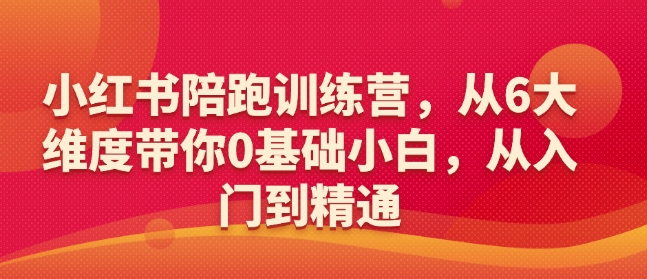 小红书陪跑训练营，从6大维度带你0基础小白，从入门到精通-我爱发帖