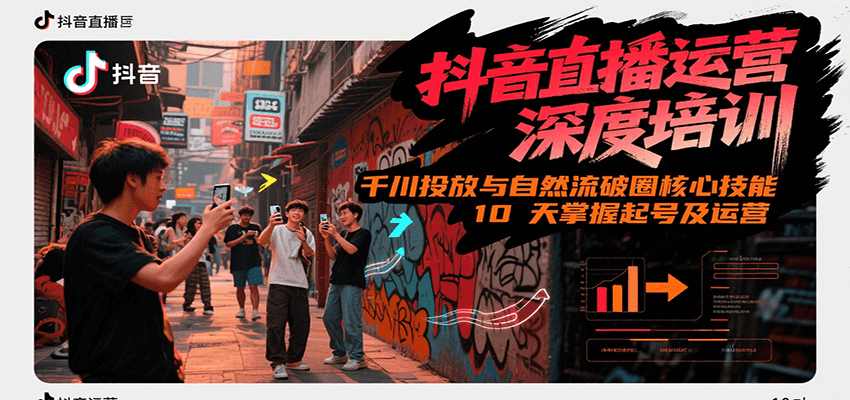 抖音直播运营深度培训，千川投放与自然流核心技能，10天掌握起号及运营(6-7月新课)-我爱发帖
