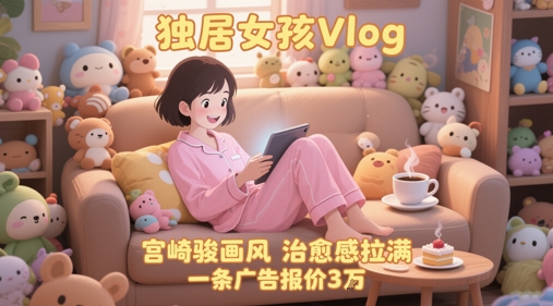 单个账号涨粉71W！用AI制作独居女孩Vlog，宫崎骏画风，治愈感拉满，一条广告报价3W-我爱发帖