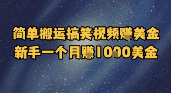 简单搬运搞笑视频挣美金，新手一个月入1k美金-我爱发帖
